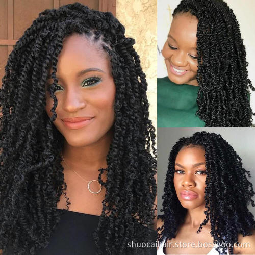 SC Factory best price Passion Twist X2 Braiding Hair Faux Locs Crochet Hair Synthetic 18inch 80g 22 Roots